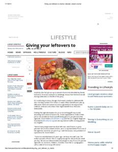[removed]Giving your leftovers to charity | Lifestyle | Jewish Journal THURSDAY - JULY 17, 20
