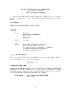 Minutes of the Hazel Crest School District #152.5 School Finance Authority May 26, 2009