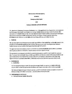 Memorandum of Understanding between Amerigroup Washington and Peninsula RSN