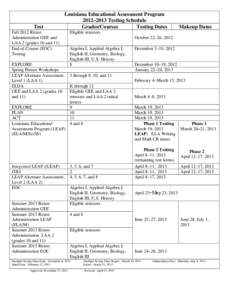 Test  Louisiana Educational Assessment Program