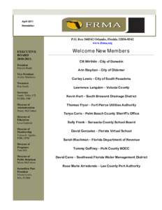 April 2011 Newsletter P.O. Box[removed]Orlando, Florida[removed]www.frma.org EXECUTIVE
