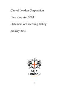 Statement of licensing policy text only
