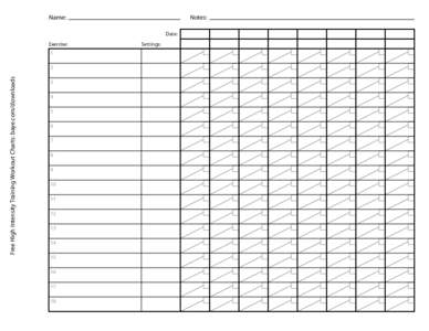 Free High Intensity Training Workout Charts: baye.com/downloads  Name: Exercise: 1