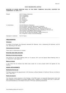 Minutes 1  DAVID MACBRAYNE LIMITED MINUTES OF BOARD MEETING HELD IN THE FERRY TERMINAL BUILDING, GOUROCK ON WEDNESDAY 20 APRIL 2011 ____________________________________________________________________________________