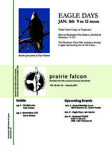EAGLE DAYS  JAN. 8th 9 to 12 noon Tuttle Creek Corps of Engineers Meet at Manhattan Fire Station, Kimball & Dennison 9-12n