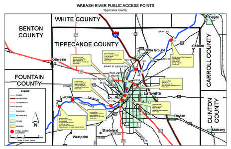 WABASH RIVER PUBLIC ACCESS POINTS Tippecanoe County Delphi  WHITE COUNTY