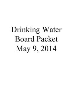 Drinking Water Board Packet May 9, 2014 Agenda