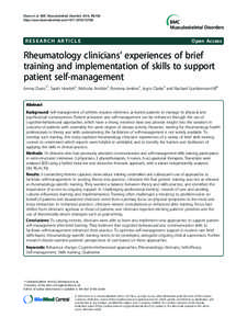 Rheumatology / Cognitive behavioral therapy / Clinical psychology / Behaviour therapy / Physical therapy / Clinical trial / Geriatric rheumatology / Association of Rheumatology Health Professionals / Medicine / Health / Psychotherapy