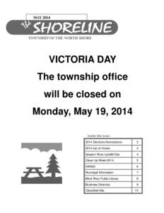 MAY[removed]hT e SHORELINE TOWNSHIP OF THE NORTH SHORE  VICTORIA DAY