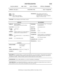 CROTONALDEHYDE CH3CH=CHCHO MW: [removed]METHOD: 3516, Issue 1