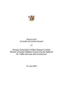 Airways Corporation of New Zealand Limited: Review of Certain Matters Concerning the National Air Traffic Services (UK) Consortium