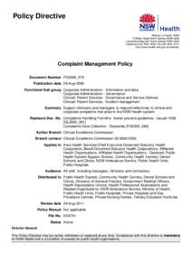 Complaint Management Policy