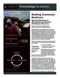 Knowledge to Action Full publication found in Urban Studies online December 2011, 1-20 Building Community Resiliency Spatial Links between