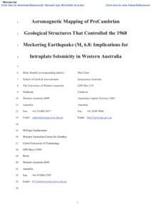 * Manuscript Click here to download Manuscript: Revised July 09 Dentith et al.doc Click here to view linked References  1