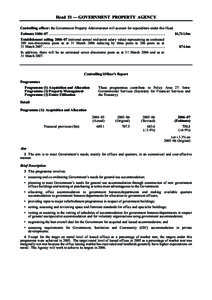 Head 51 — GOVERNMENT PROPERTY AGENCY Controlling officer: the Government Property Administrator will account for expenditure under this Head. Estimate 2006–07 .........................................................