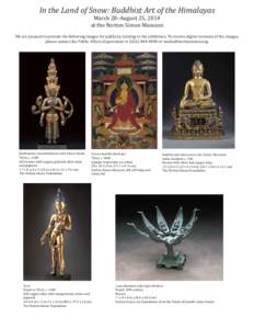 In the Land of Snow: Buddhist Art of the Himalayas March 28–August 25, 2014 at the Norton Simon Museum We are pleased to provide the following images for publicity relating to the exhibition. To receive digital version