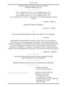 M.A. & United States v. State-Operated School District & New Jersey Department of Education -- Brief as Intervenor-Appellee