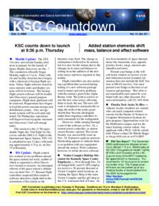 Dec. 5, 2006  www.nasa.gov KSC counts down to launch at 9:36 p.m. Thursday