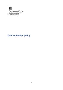 GCA arbitration policy  1 Introduction