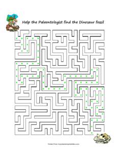 Help the Paleontologist find the Dinosaur fossil  Printed from busybeekidsprinatbles.com 