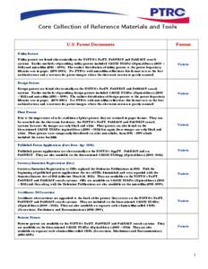 Core Collection of Reference Materials and Tools U.S. Patent Documents Format  Utility Patents