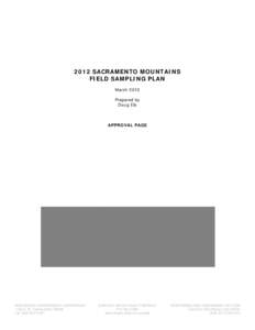 2012 Sacramento Mountains Field Sampling Plan - March 2012