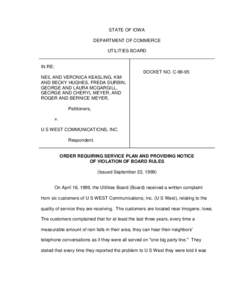 Iowa / Civil penalty / Qwest Corporation / Docket / United States / Government / Bell System / CenturyLink / US West