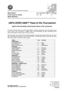 Microsoft Word - N097[removed]UEFA EURO 2008 Team of Tournament.doc