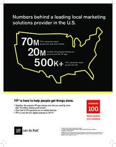 Numbers behind a leading local marketing solutions provider in the U.S. 70M 20M 500K+