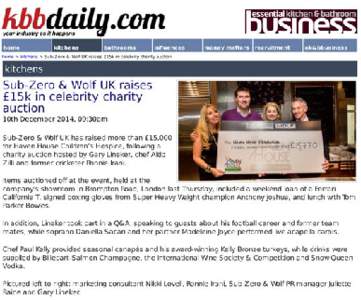 KBBDaily - Sub-Zero & Wolf UK raises £15k in celebrity charity auction