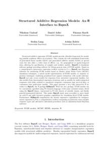 Structured Additive Regression Models: An R Interface to BayesX Nikolaus Umlauf Daniel Adler