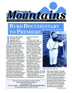 People &  Mountains A Publication of the West Virginia Humanities Council  Spring 2005