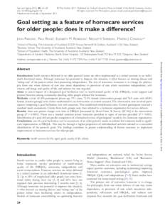 Healthcare / Quality of life / Geriatrics / Nursing / Clinical research / Home care / Needs assessment / Caregiver / Randomized controlled trial / Medicine / Health / Medical terms