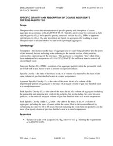 EMBANKMENT AND BASE IN-PLACE DENSITY WAQTC  FOP AASHTO T[removed])