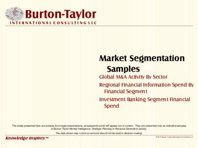 Burton-Taylor INTERNATIONAL CONSULTING LLC Market Segmentation Samples Global M&A Activity By Sector
