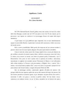 www.mind-consciousness-language.comSignificato e Verità un racconto di Pier Celeste Marchetti