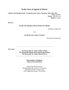 McCullough-Greiff v Canada Revenue Agency (Taxation)