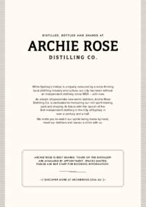 While Sydney’s history is uniquely coloured by a once-thriving local distilling industry and culture, our city has been without an independent distillery since 1853 – until now. As a team of passionate new world dist