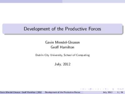 Development of the Productive Forces (meta 2012)