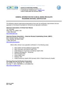 BUSINESS, CONSUMER SERVICES, AND HOUSING AGENCY • GOVERNOR EDMUND G. BROWN JR.  BOARD OF REGISTERED NURSING PO Box[removed], Sacramento, CA[removed]P[removed]F[removed] | www.rn.ca.gov Louise R. Bailey, M