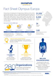 Fact Sheet Olympus Europa Olympus Europa is the headquarters for the region Europe, Middle East and Africa (EMEA) of the Olympus Corporation, Tokyo. As a worldwide leading manufacturer of optical and digital precision te