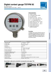 Digital contact gauge TST-PM 82 Dry ceramic sensor Measering ranges from 25 mbarbar Characteristics n