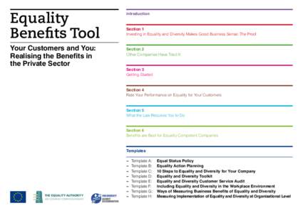 Equality Benefits Tool Your Customers and You: Realising the Benefits in the Private Sector