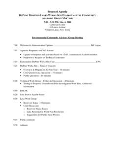 TASC R2 Pompton Lakes May Proposed Agenda