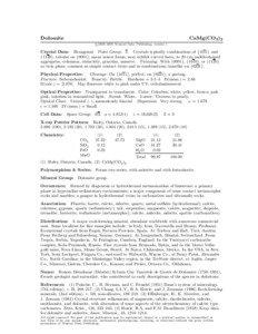 Dolomite  CaMg(CO3 )2