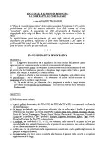 LICIO GELLI E IL PIANO DI RINASCITA: LE COSE FATTE, LE COSE DA FARE a cura di MARCO TRAVAGLIO