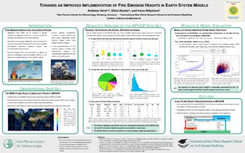 TOWARDS AN IMPROVED IMPLEMENTATION OF FIRE EMISSION HEIGHTS IN EARTH SYSTEM MODELS Andreas 1 • Injection heights form a key parameter in global fire emission modelling as the atmospheric lifetime of fire