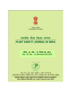 [k.M & 07] vad & 12] fnlacj 02, 2013 Vol. - 07, No. – 12, December 02, 2013 Hkkjr ljdkj GOVERNMENT OF INDIA