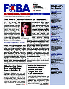 Index Committee and Chapter Events PAGE 6  FCBA Foundation News PAGE 13  Job Bank PAGE 15 