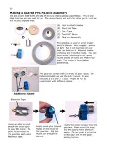 25  Making a Geared PVC Nacelle Assembly We are aware that there are lots of ways to make geared assemblies. This is one idea that has worked well for us. The same theory will work for other parts...but we will let you e